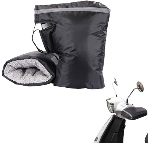 Gants De Guidon Moto Universel Hiver, Manchon Guidon Moto, Étanche Coupe Vent Protection De Main Chaud Anti Froid, Avec Bandes Réfléchissantes Et Doublure Intérieure En Peluche, Installé Sur Poignée
