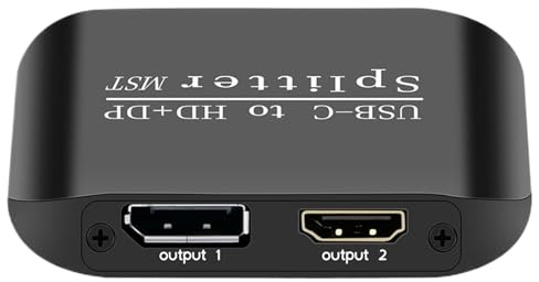 Adaptador USB C - Pantalla extendida del divisor para Dispositivos Tipo C | Gadget de estación flexible multifunción para dispositivos de TV por computadora portátil