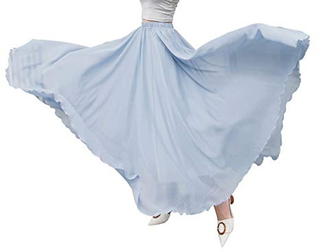 Biilyli Gonna Lunga Donna Elegante Chiffon Vita Alta Linea ad A Vita Elastica Maxi Gonne Boho Svasata Skirt Estate Spiaggia Danza Festival