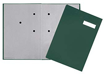 Pagna 24201-03 Unterschriftsmappe de Luxe 20-teilig Leineneinband, dehnbarer Rücken, rosa Löschkarton de Luxe-Beschriftungsschild, grün