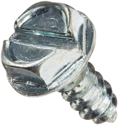 Small Parts 0606ABSW Steel Sheet Metal Screw, Zinc Plated, Hex Washer Head, Slotted Drive, Type AB, #6-20 Thread Size, 3/8 Length (Pack of 100)