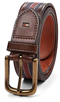 Tommy Hilfiger Herren Gürtel brauntöne Einheitsgröße Gr.- 34, Tan/Navy/Red