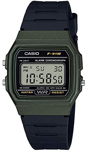 Casio Unisex Adult Quartz Watch, digital Display and Resin Strap F-91WM-3AEF