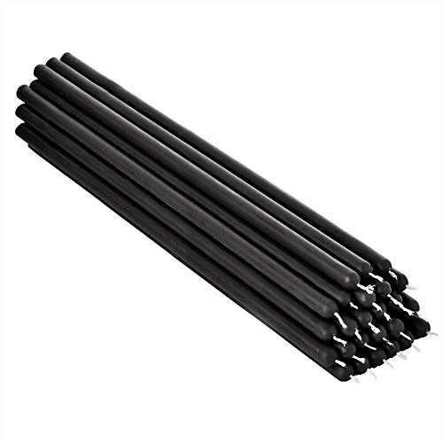 NKlaus 25x schwarze Bienenwachs 26cm rußfrei Tafelkerzen Ritualkerze Tropfkerzen 36328