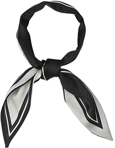 sourcing map Damen Skinny Ribbon Haarband Hals Schal Krawatte Herzdruck Stirnband Halstuch Schwarz 86 x 10cm