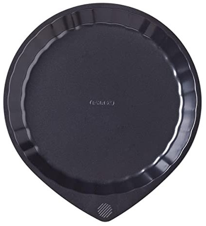 Pyrex Magic Metal Flan Pan Non Stick Coating Easy Grip 30cm Black (Pack of 2)