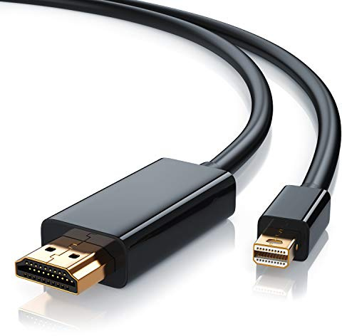 CSL - Mini Displayport auf HDMI Kabel 2m - inkl. Tonübertragung - Kompatibel mit Thunderbolt 1- und Thunderbolt 2-Ports - Full HD HDTV 1080p - kompatibel mit Apple Lenovo Surface