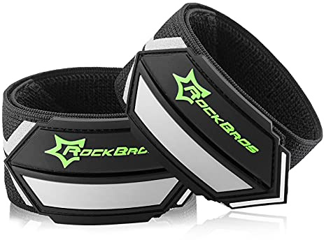 ROCKBROS Banda Elastica per Pantaloni Cinghia Cinturino Riflettenti per Fissaggio con Velcri per Sport Outdoor Ciclismo Jogging Running 1 Paio Unisex
