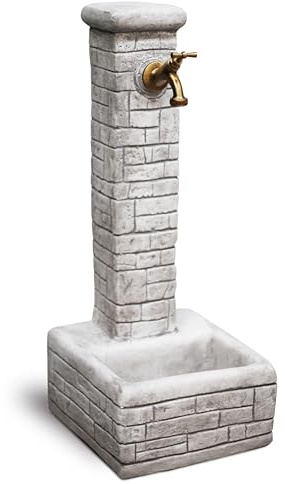 Gartenbrunnen aus Beton KAM Modell IGLESIAS Farbe grau