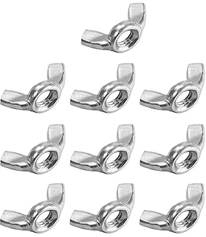 TERF® 10 Pcs Butterfly Wing Nut M10 Zinc Plated Steel Butterfly Wing Nuts M10 (10mm) Fastening Parts Hand Twist Tighten Wingnut For Multi Purpose Use