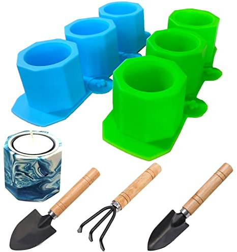 Beton - Stampo decorativo in silicone, per fiori succulenti, 2 pezzi