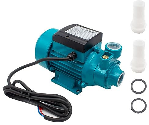 LeTkingok QB60 DC 12V/24V Vortex Selbstansaugende Pumpe, Große Durchfluss-Hochhub-Kreisel-Solarpumpe, Wasserpumpe (12V)