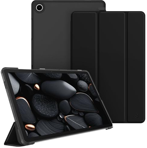 Fintie Hülle für Samsung Galaxy Tab A11+ Plus/Tab A9+ Plus 11 Zoll 2025 | Schlank Tablet Schutzhülle mit Dreifach-Ständerfunktion, Transluzente Rückseite, Schwarz
