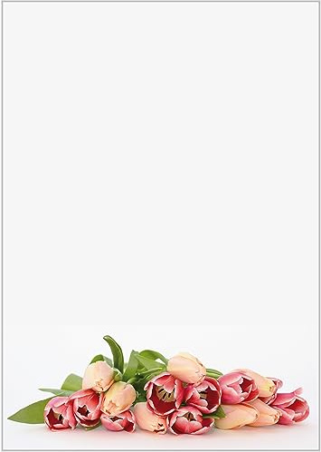 Briefpapier mit Blumen DIN A4 - Papier Blumenmuster - 20 Blatt - Motiv Nr. 012 | 80g/m²