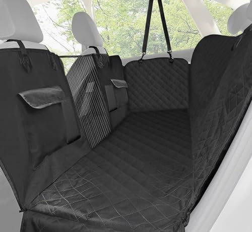 Auto Accessori Lupex Housse de siège Auto pour Chiens, Housse de siège arrière pour Animaux domestiques, Tissu Oxford antidérapant Anti-Rayures avec ailettes latérales, imperméable avec fenêtres en