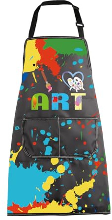 BNQL Tablier de Peinture pour Artiste avec Poches Cadeau pour Peintre Artiste Cadeau pour Amateur d'Art Tablier pour Enseignant en Art Tablier de Peintre, L