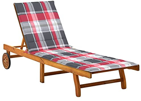 FUDUGEHMIOFWFJJ liegestuhl,liegestuhl Garten,saunaliege,Sonnenliege mit Auflage Akazie MassivholzGeeignet für Garten, Pooldeck, Terrasse, Wohnzimmer