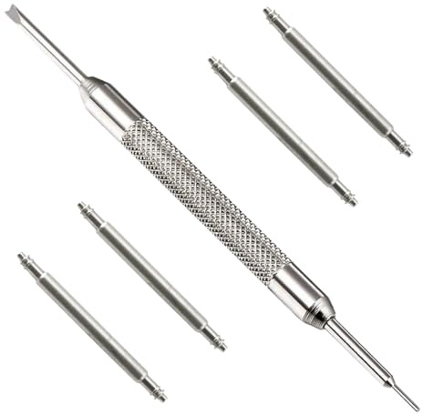 13mm Spring Bar Watch Pins | 4 Pack with Tool | 1.8mm Diameter | 13 mm | Heavy Duty Stainless Steel | Watch & Strap Repair | Replacement Waterproof Springbar Set | Ideal for Watch Bands & Bracelets