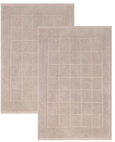 Betz 2 Stück Badvorleger Berlin Größe 50x70 cm 100% Baumwolle Badematte Badteppich Duschvorlage Qualität 650 g/m² Farbe Cappuccino