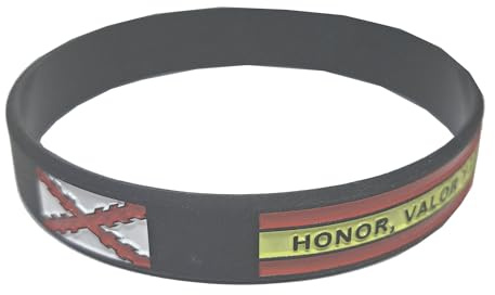 Tiendas LGP - Pulsera de Goma de Silicona con diseño de Bandera Cruz de Borgoña, Honor, Valor y Lealtad, Negra