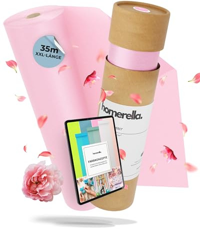 HOMERELLA® Rosa [30 cm x 35 m] – Vliesrolle – Table Runner Tischband – Stoff – Für Geburtstag, Hochzeit, Weihnachten, Taufe & Konfirmation – Dekoration