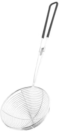Folpus Schaumlöffel, Sieb, Netzsieb für Obst und Gemüse, Frittierlöffel, kleine Fritteuse, Kochwerkzeug, ergonomischer Griff, Schaumkelle, Durchmesser 8cm