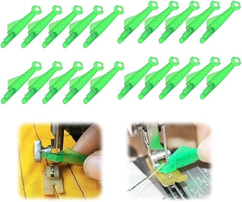 Nadeleinfädler, Einfädelhilfe für Nähnadeln Einfädler für Nähmaschinen, Nähmaschinen Zubehör Einfädelhilfe, Automatischer Einfädler Nadel Threading Tool für Handnähen (Rechteckig, 20)