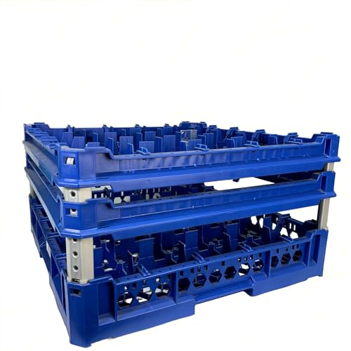 Sicignano | Cesta per Lavaggio Bicchieri, Plastica Alimentare, Impilabili, Resistenti fino a +95°C, Ideali per Lavaggio Asciugatura Stoccaggio - Misura 500x500 mm (5X5, KIT 4)