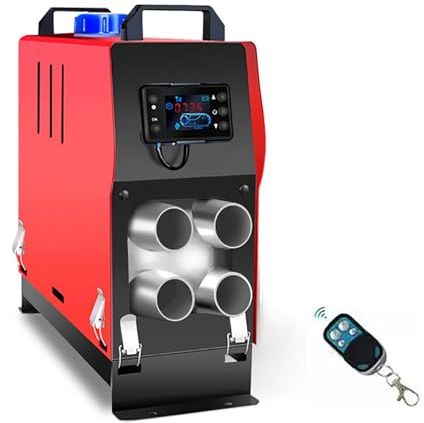 CASEGO Diesel Heater 5KW, 12V/24V Diesel Air Heater All in One, with LCD Switch, Remote Control, 4 Air Outlet, Fast Heating, Diesel Heaters (12v)