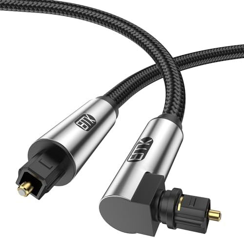 EMK 90 Grad Optisches Kabel,Optisches Audiokabel,Toslink Kabel,Lichtwellenleiterkabel für Heimkino,Fernseher,Soundbar,Spielkonsole,Blu-ray-Player,Lautsprecher,Projektor,Verstärker (2Meter)