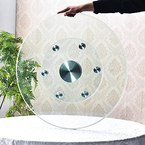 FBANULPEX Runder Tisch aus gehärtetem Glas, Glastisch Tempered Glass Turntable, Round Tabletop Rotating Serving Tray for Dining Table, 360 Degree Rotating Turntable(80cm)