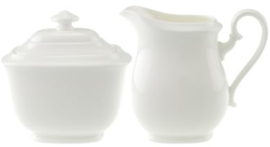 Villeroy & Boch Royal Ensemble pot à lait et sucre, pot à lait (230 ml) et sucrier (240 ml), vaisselle de service au design classique, en porcelaine de qualité supérieure, blanc