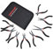 WISEUP Lot de 8 mini pinces aiguilles, rondes, plates, longues, à bec coudé, diagonale, pour travaux manuels, électronique et fabrication de bijoux, avec pochette