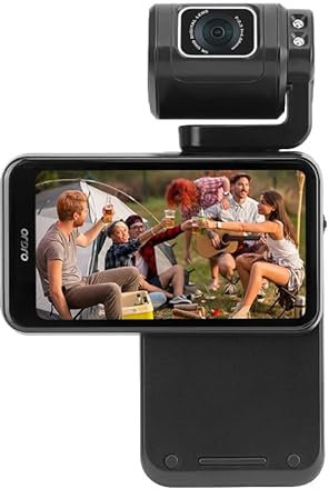 5K Vlogging Camera, 3-Axis Stabilization Vlog Camera, 3.5'' Rotatable IPS Touchscreen, 1/2.5'' CMOS & 4K/60FPS Video, IR Night Vision, Face Tracking, Pocket Cameras with 64G Card for Vlogging/YouTube