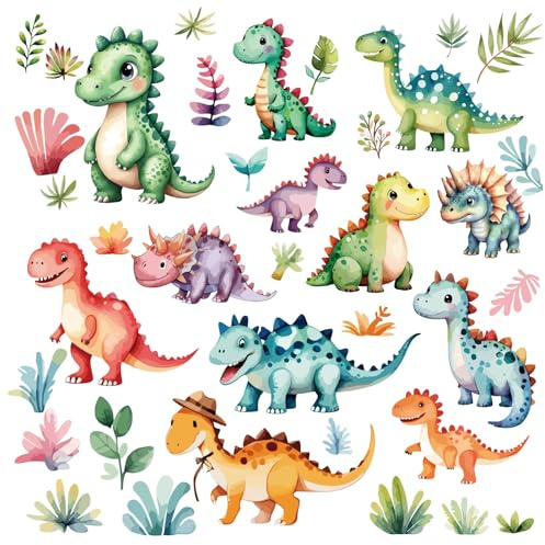 craspire 8 Blatt Dinosaurier Wandaufkleber Cartoon Tier Fensteraufkleber PVC Wasserdicht Selbstklebend Abnehmbar Für Fensterdekoration Treppenhaus Einweihungsgeschenk
