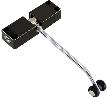 Fenteer Cierrapuertas automático con resorte, fácil de instalar, tope de tensión ajustable, Negro