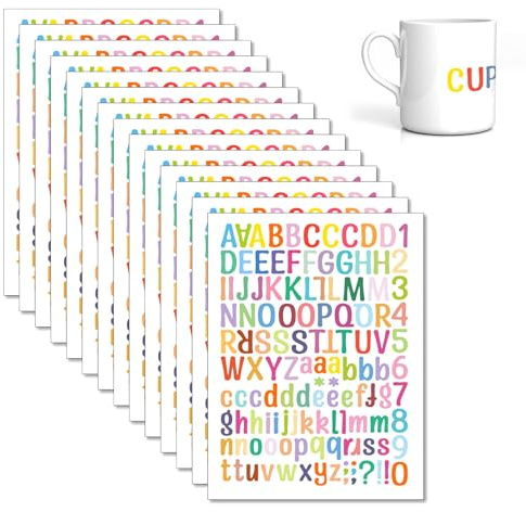 1764 Stücke Buchstaben Sticker,14 Blätter Buchstaben Aufkleber,Klebebuchstaben,Schriftzug Aufkleber Wunschtext,Buchstaben zum Aufkleben,Geeignet für Briefkästen, Adressnummern, DIY-Scrapbooking