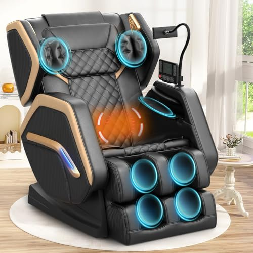 NAGLIFOR 2026 Massage Chair, Full Body Massage Chair, 14 Massage Rollers, Back & Leg Heating, Back Massage, 8 Airbags, Mobile Controller, Bluetooth Speaker for Family, Friends & Office Use