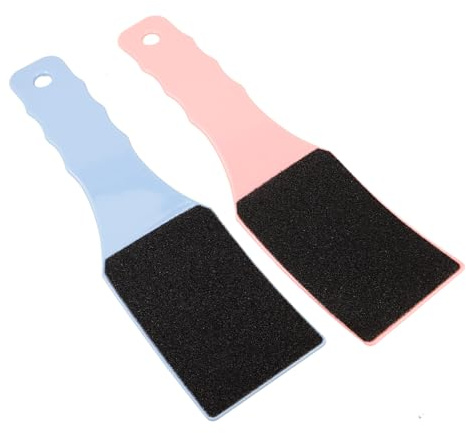 SOLUSTRE 2 Stück Fußpeelingfeile mit Ergonomischem Griff und Ps Material Handliche Fußschrubberfeilen zur Effektiven Hornhautentfernung für Glatte Haut zu Hause