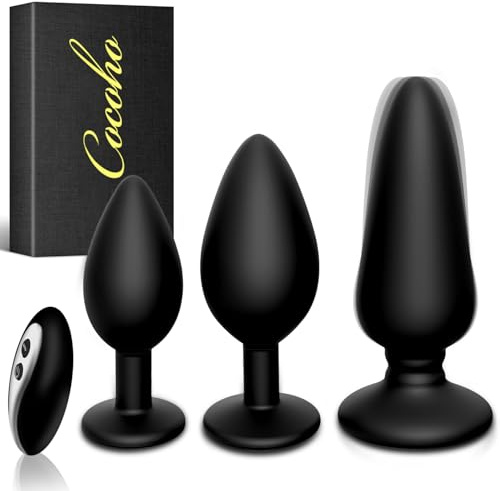 3 Piezas Plug Anal Juguetes Eróticos para Pareja Sexuales Dildo Dilatador Anal Plug Anales,con Vibración con 10 Modos Consoladores.. Para Hombre Juguetes Sexuales Vibrador Anal Mando Distancia