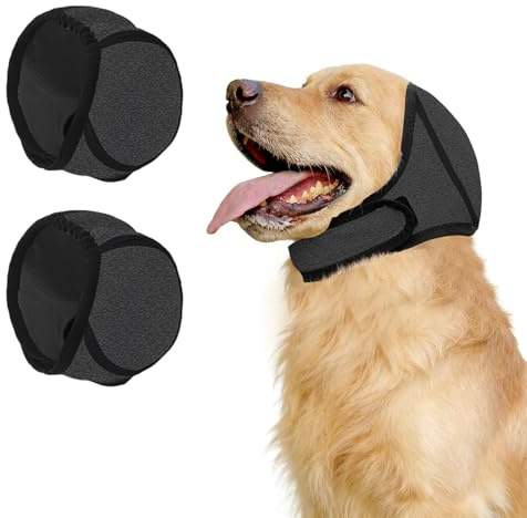 XSDSLS Ohrenschutz Hund,2 Stück Gehörschutz Hund, Gehörschutz Für Hunde, Wasserdichter Hunde Ohrenschutz für Geräuschblockierung, Trocknen, Baden(Schwarz, S)