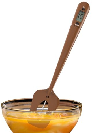 Termoscopio Digitale In Silicone | Lettore Di Temperatura E Agitatore Da Cucina | Termometro Professionale Per Dolci, Cioccolato E Carne | Sensore A Spatola Ad Alta Precisione Per Cottura Al Forno, Co