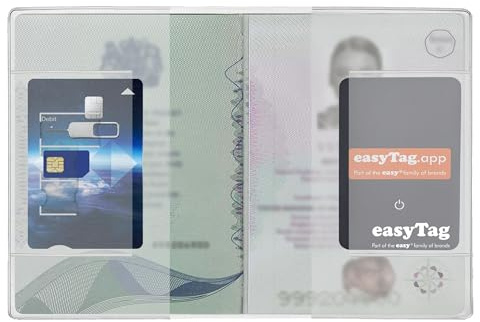 easyTag Reisepass Tracker Abdeckung-reisepasshülle transparent Mit Fächern