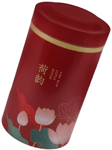 Bocal à Thé en Métal Rouge Grosse Capacité, Hermétique, Style Chinois | Boite The Bois, Récipient pour Thé, Bocaux de Stockage de Thé pour Café