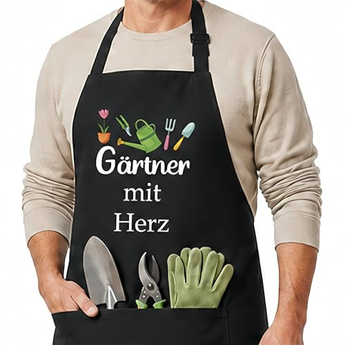 Yilousy Gartenschürze Lustige Schürze Geschenke für Papa Mama Opa Oma Schwester Bruder Weihnachten Geburtstag Muttertag Vatertag Verstellbar Schürze Geschenk Arbeitsschürze, Gartenarbeit