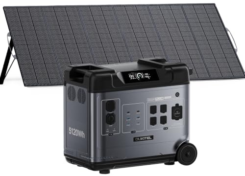 OUKITEL P5000 PRO 5120Wh Notstromaggregat für Haus, 4000W Powerstation mit 1 * 500W Solarpanel, LiFePO4 akku Stromspeicher Notstrom, Solargenerator Stromerzeuger für Camping/Notfälle/Wohnmobil