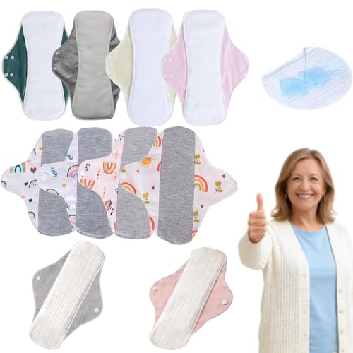 Wiederverwendbare Graphen-Inkontinenzeinlagen, auslaufsicher und wasserdicht, waschbar, Menstruationseinlagen für ältere Frauen und Mobilitätsunterstützung, fühlen sich sicher, trocken, geruchsfrei