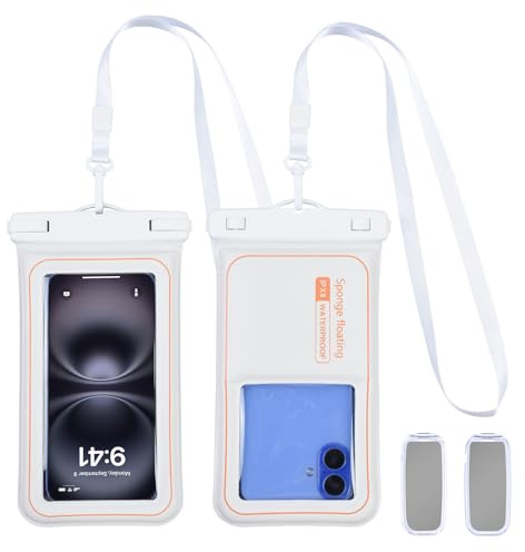 aceyoon Funda Impermeable IPX8 con 2 Soportes, 7,0 Pulgadas, para Nadar, Compatible con iPhone 17 16 15 Pro MAX XS Samsung Galaxy S26 S25 S24 S23 Ultra A56 Xiaomi 17 15, Transparente