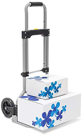 Relaxdays Sackkarre klappbar belastbar bis 60 kg HBT ca. 96 x 38 x 37 cm Transportkarre mit ausziehbarem Griff für Umzug, Einkäufe und schwere Kisten höhenverstellbar und platzsparend faltbar, grau