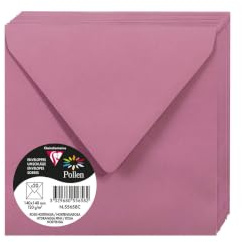 Clairefontaine 55658C Pack 20 Enveloppes 14x14 cm 120g Rose hortensia